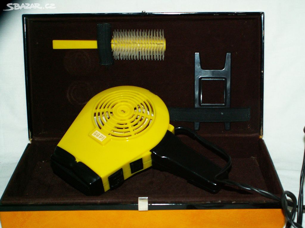 Funkční retro fén vč. krabice a doplňků