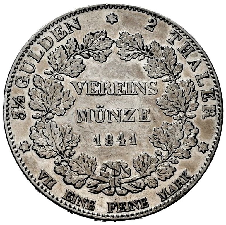 starožitný 2 Tolar r. 1841 stříbro