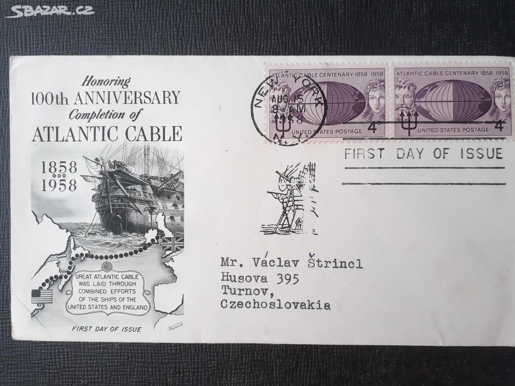 Atlantic Cable 1958 - obálka FDC