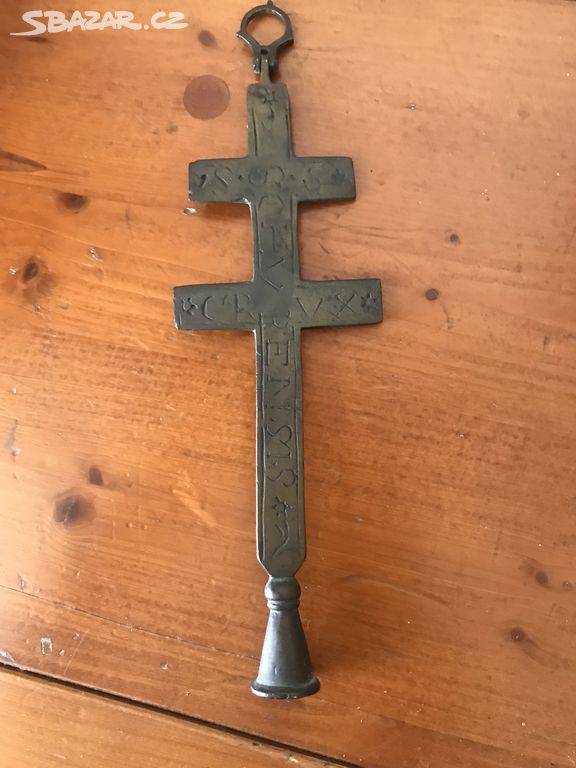 Starožitný bronzový kříž Schurensis crux - 21 cm