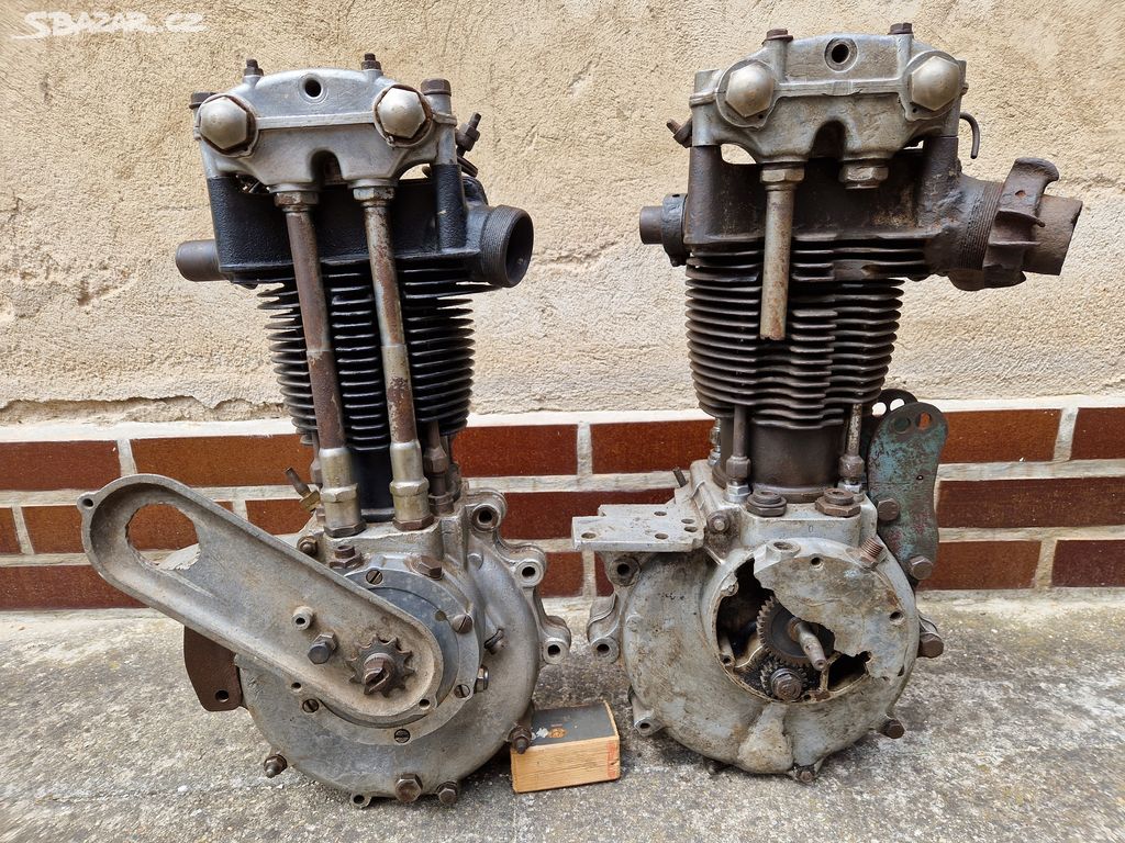 2x Motor MAG 500 OHV předválečný motocykl ca 1928