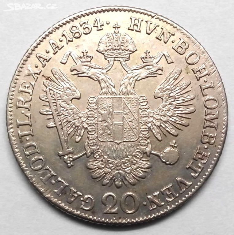 20 Krejcar 1834 František II. Praha