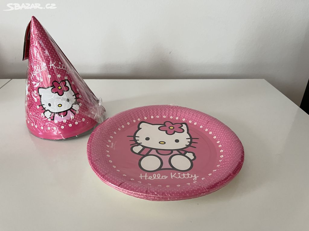 Párty čepičkay a talířky - Hello Kitty. Nové.