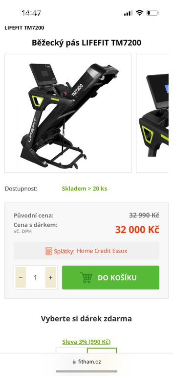 Běžecký pás LIFEFIT 7200