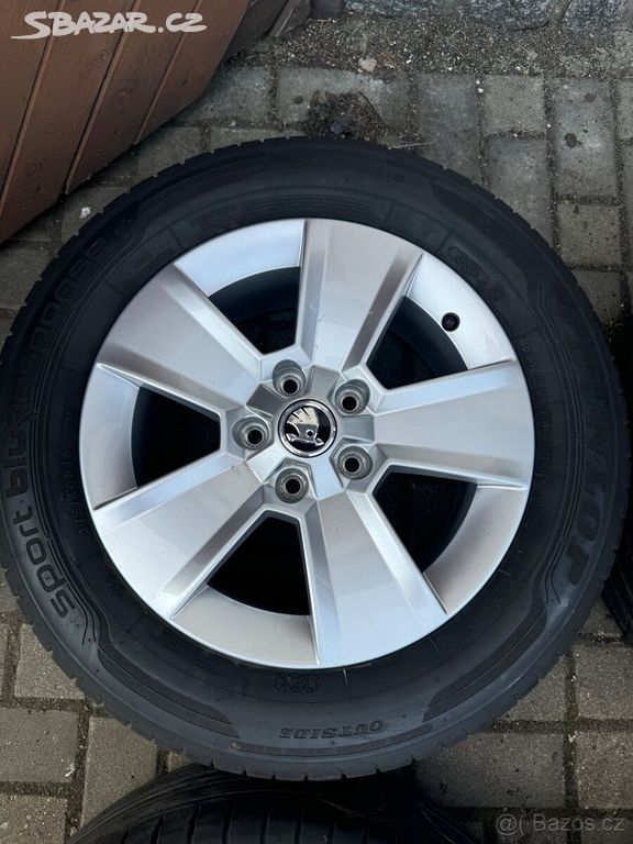 ORIGINÁL Alu Škoda R16, 5x112 - LETNÍ PNEU