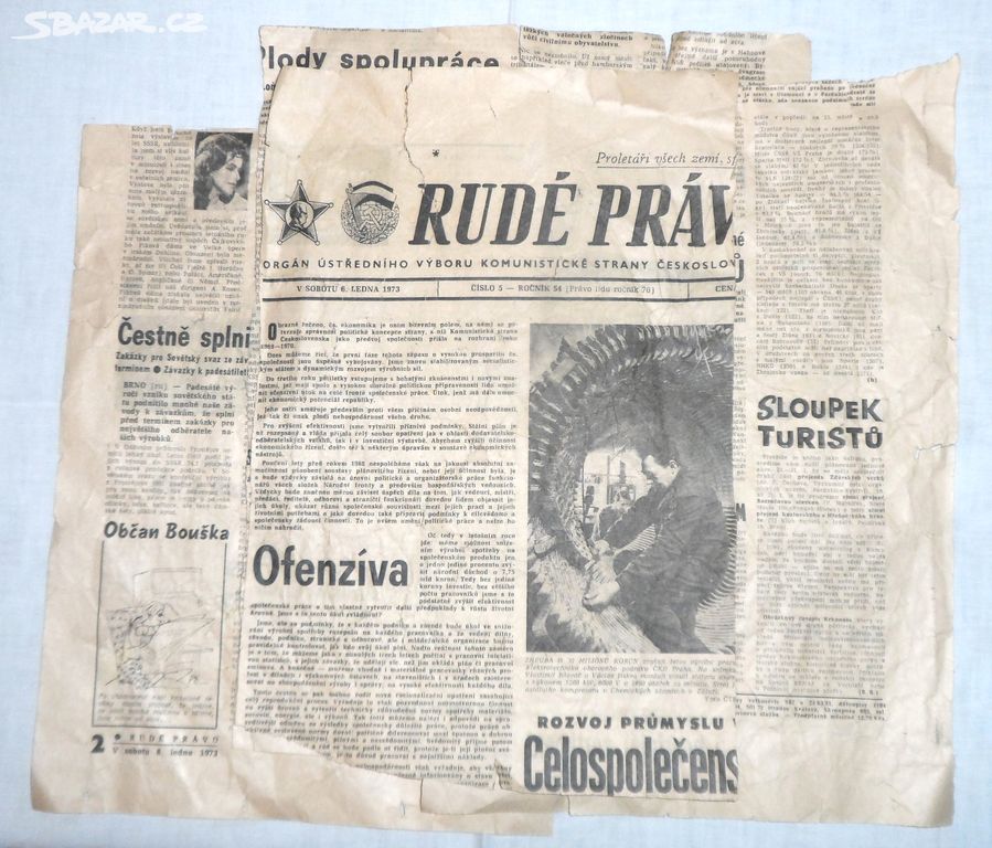 Noviny RUDÉ PRÁVO, deník 6. 1. 1973
