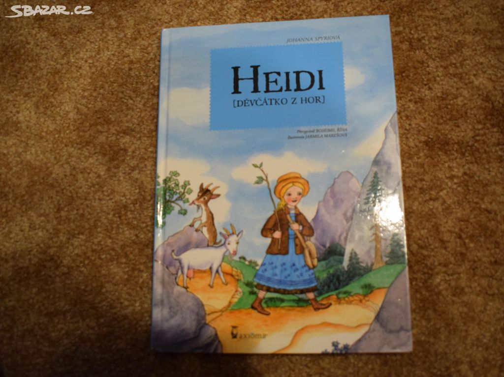 Kniha, knížka pro děti Heidi (děvčátko z hor)