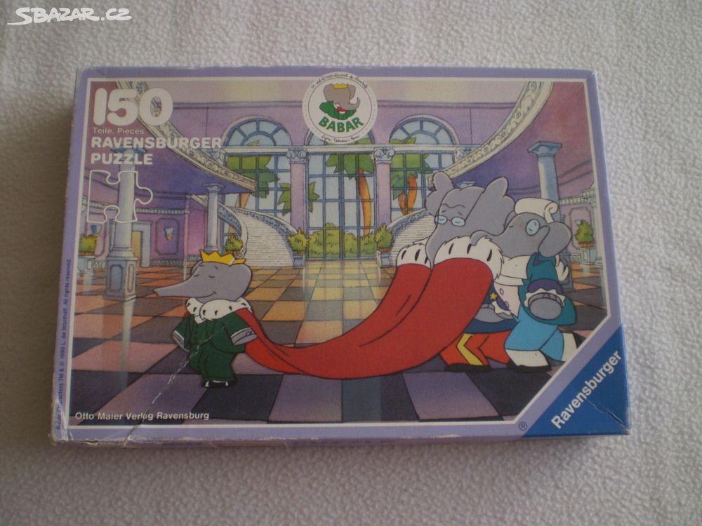 Pěkné kvalitní puzzle Babar na zámku, 150 dílků