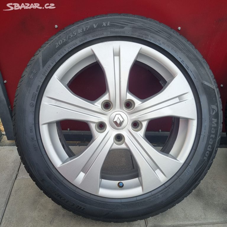 17"LETNÍ OBUTÁ ALU KOLA 5x14.3 ORIG RENAULT SCENIC