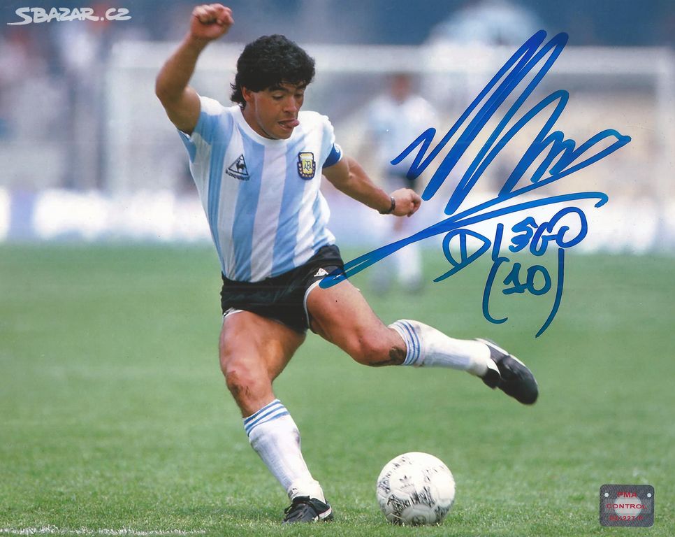 Diego Maradona - foto s podpisem, COA + hologram