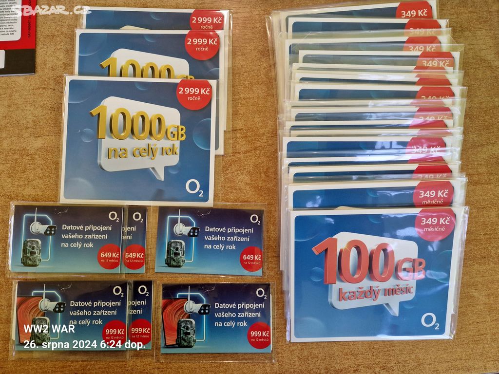 O2 Datamanie 349.Kč/100GB SIM karta.