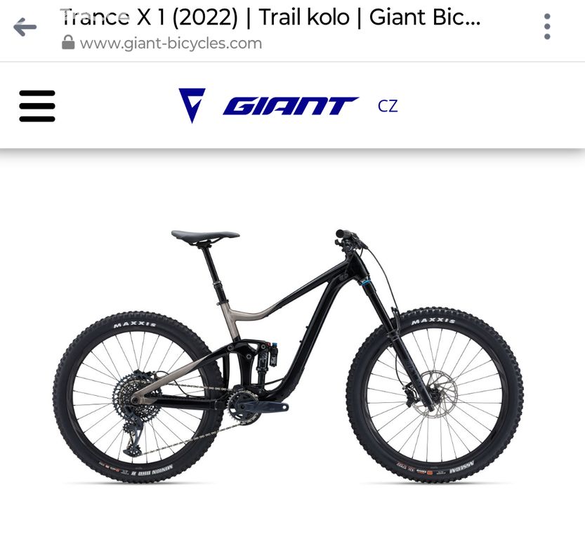 Nový rám kolo Giant trance X1 27,5 vel. S