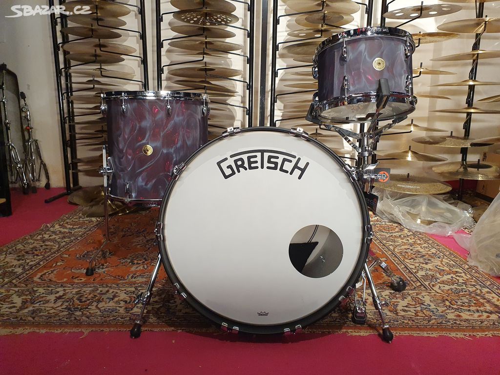 Gretsch Broadkaster 22,12,16 black satin flame