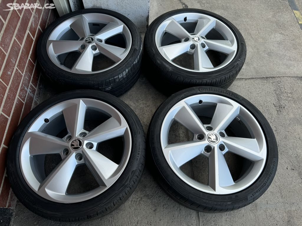 Alu 18" 5x112, škoda GOLUS, O3 pneu 75%