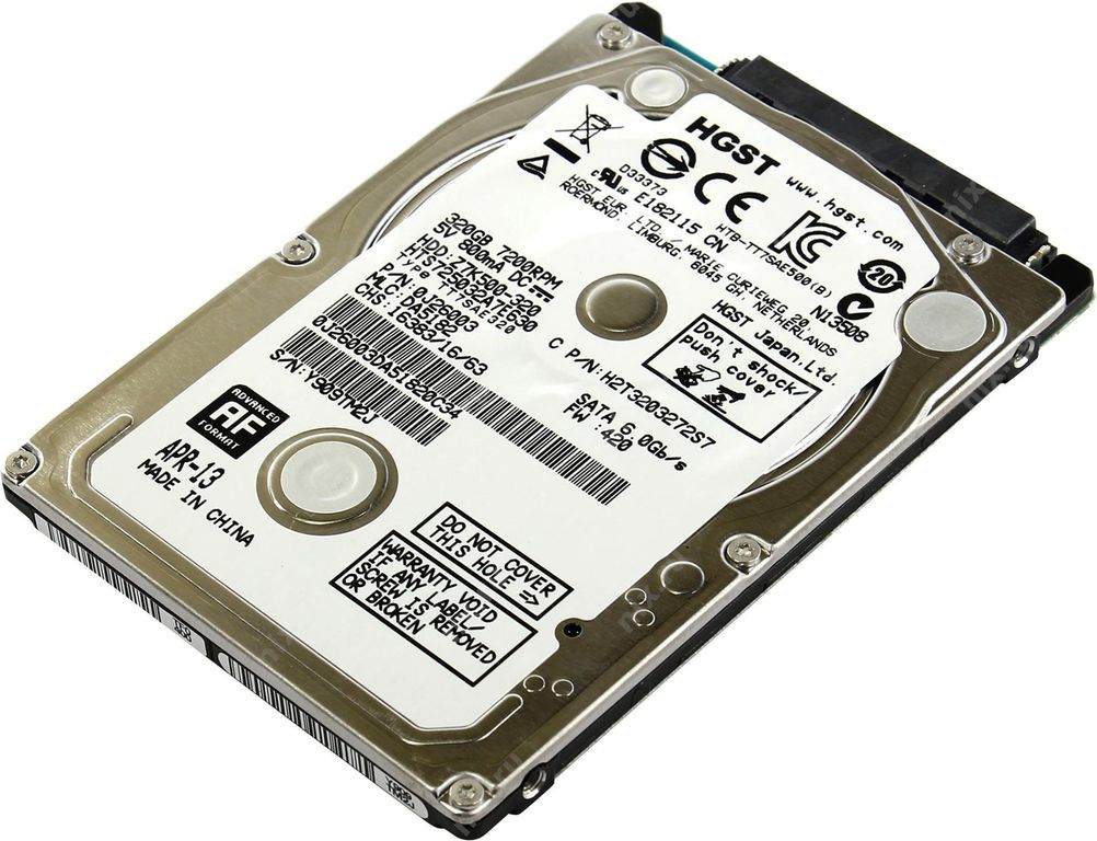 Harddisk 2,5" 320GB Hitachi Travelstar Z7K 7200ot.