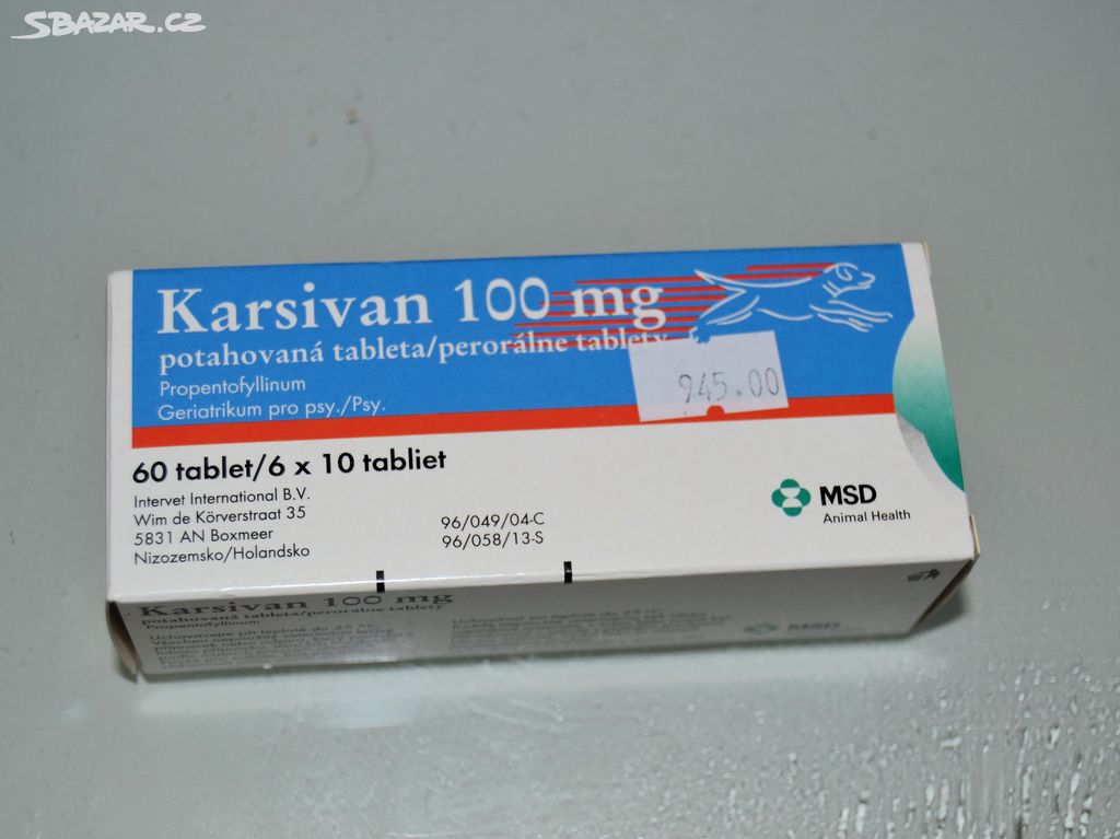 Karsivan 100 mg / 59 tablet PRO PSÍ SENIORY