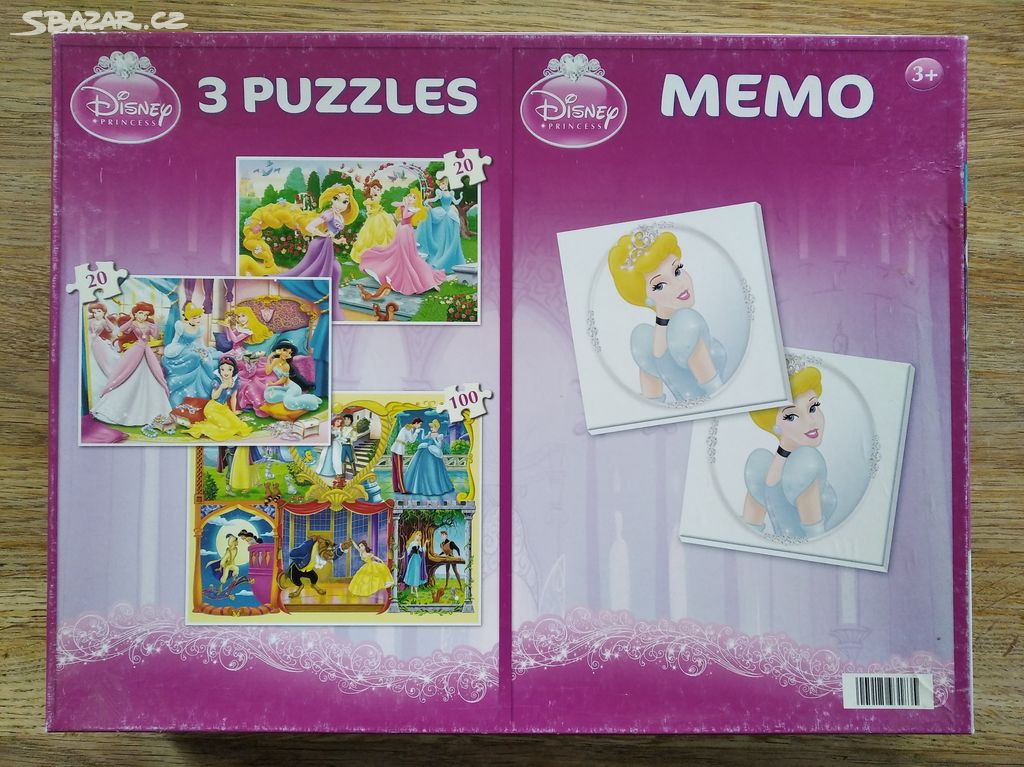 4v1 3x puzzle + pexeso Disney princezny CLEMENTONI