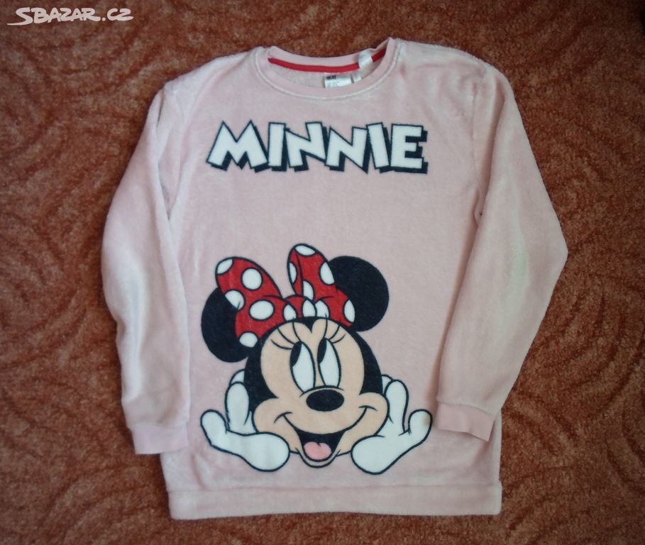 Růžová mikina mikinka Minnie - 146, 152