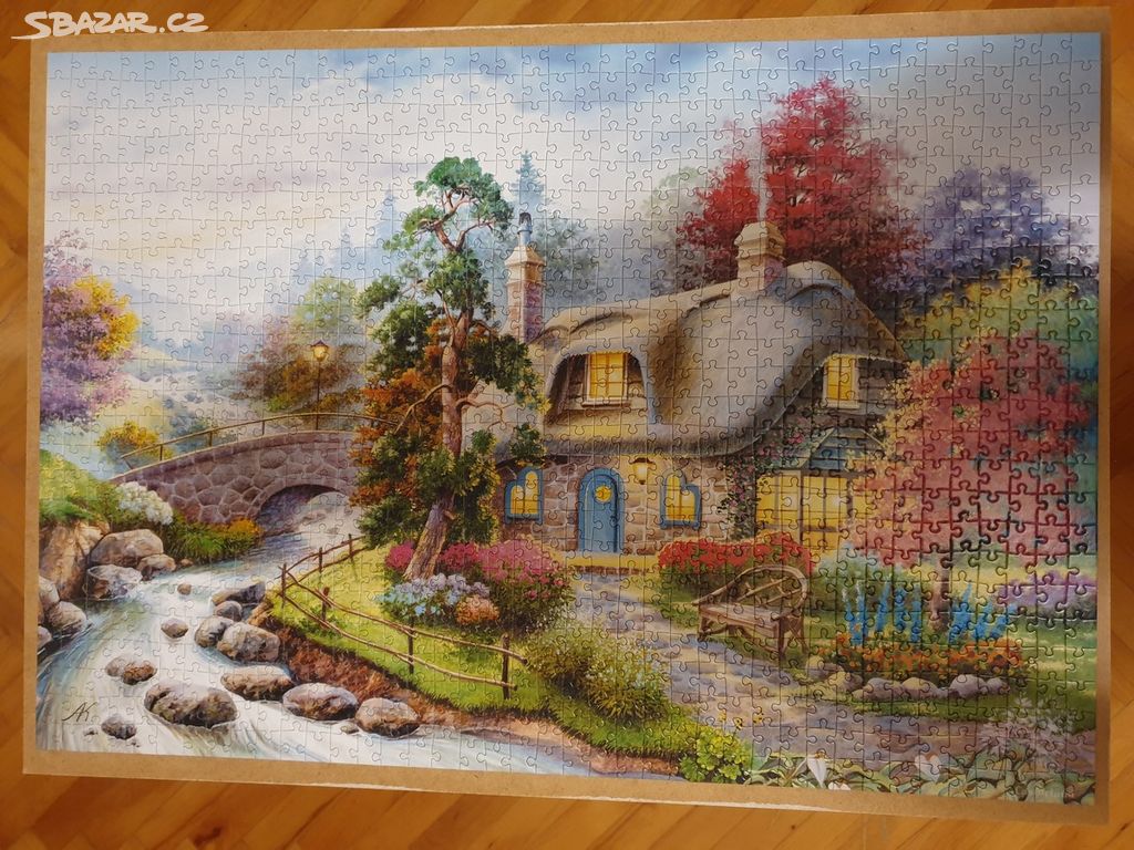 Puzzle obraz dům u řeky Castorland 1000ks
