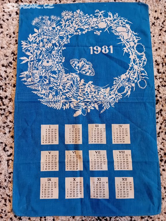 Útěrka kalendář 1981, rozměr 68x43 cm