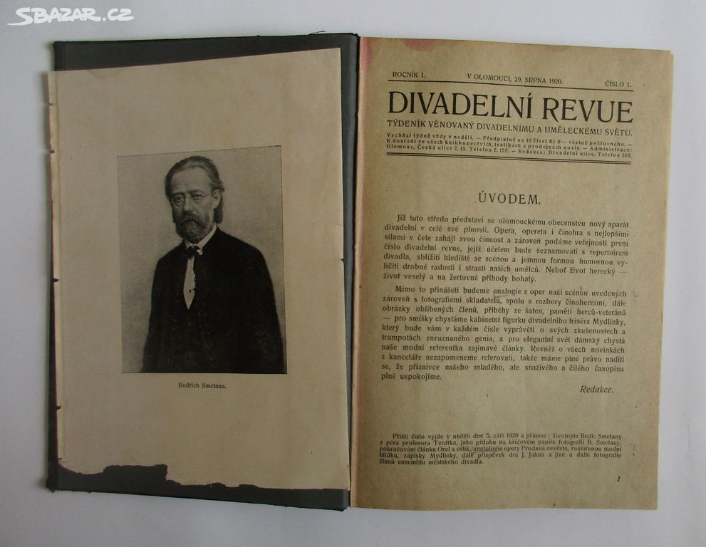 Svázaný časopis Divadelní revue, 1920/1921