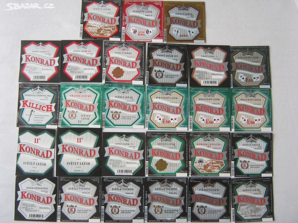 2000- 2010 pivní etikety pivovar Konrád katalogové