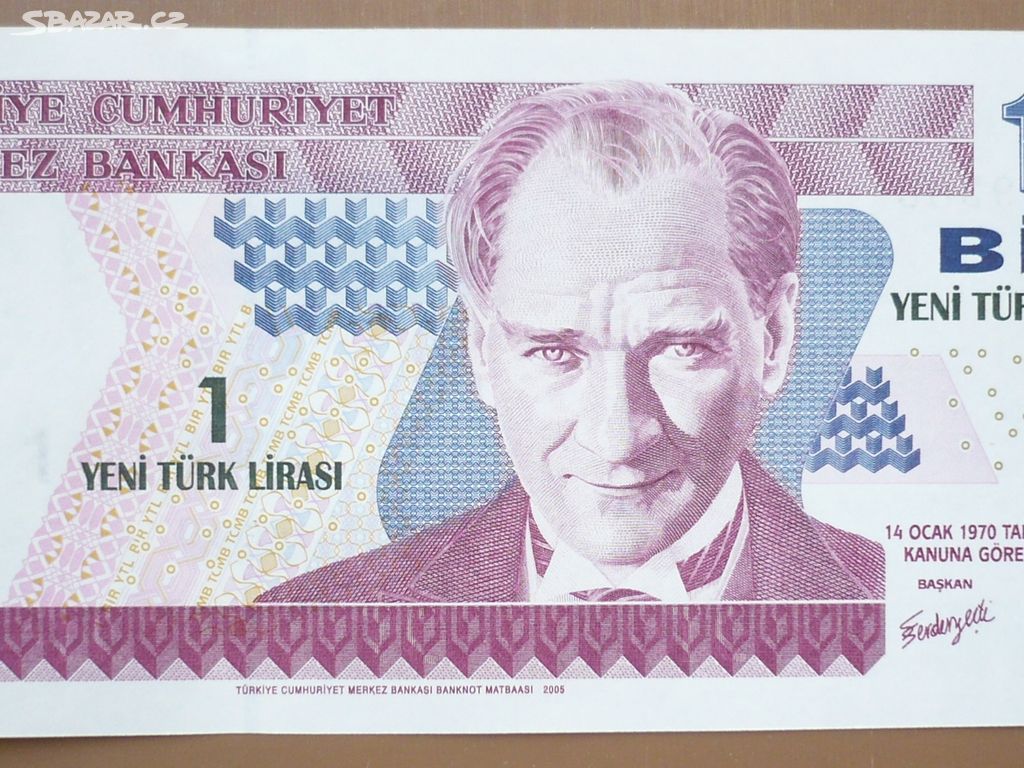 Bankovka, Turecko 1 lirasi, ročník 2005