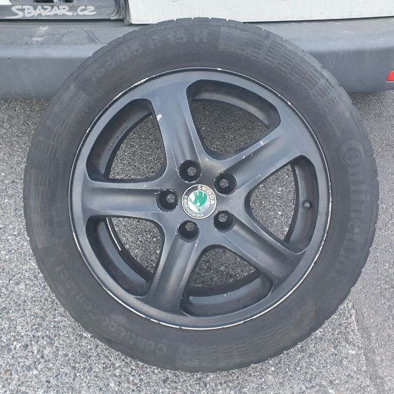 Alu kola Škoda 15" 5x100, letní Continental 185/55