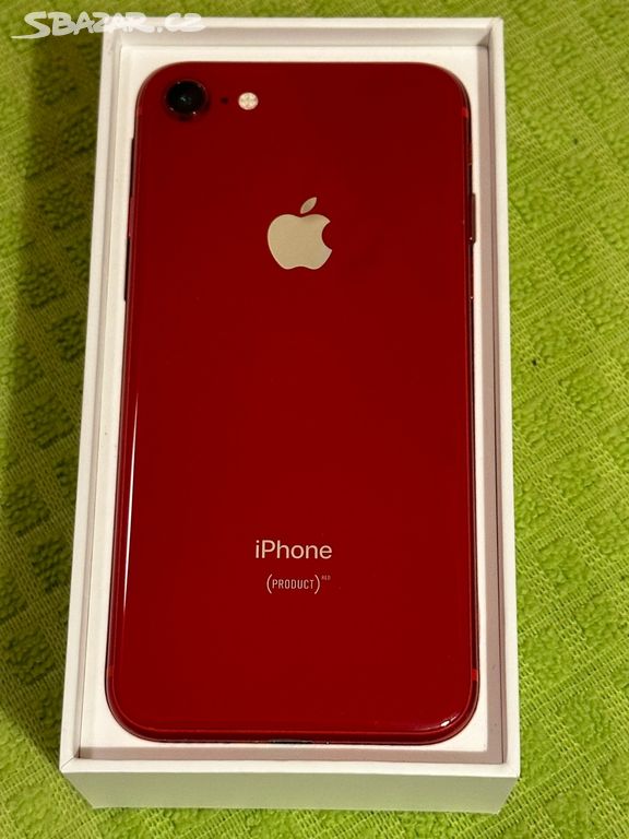 iphone 8 256GB RED jako nový, záruka 6 m. + přísl.