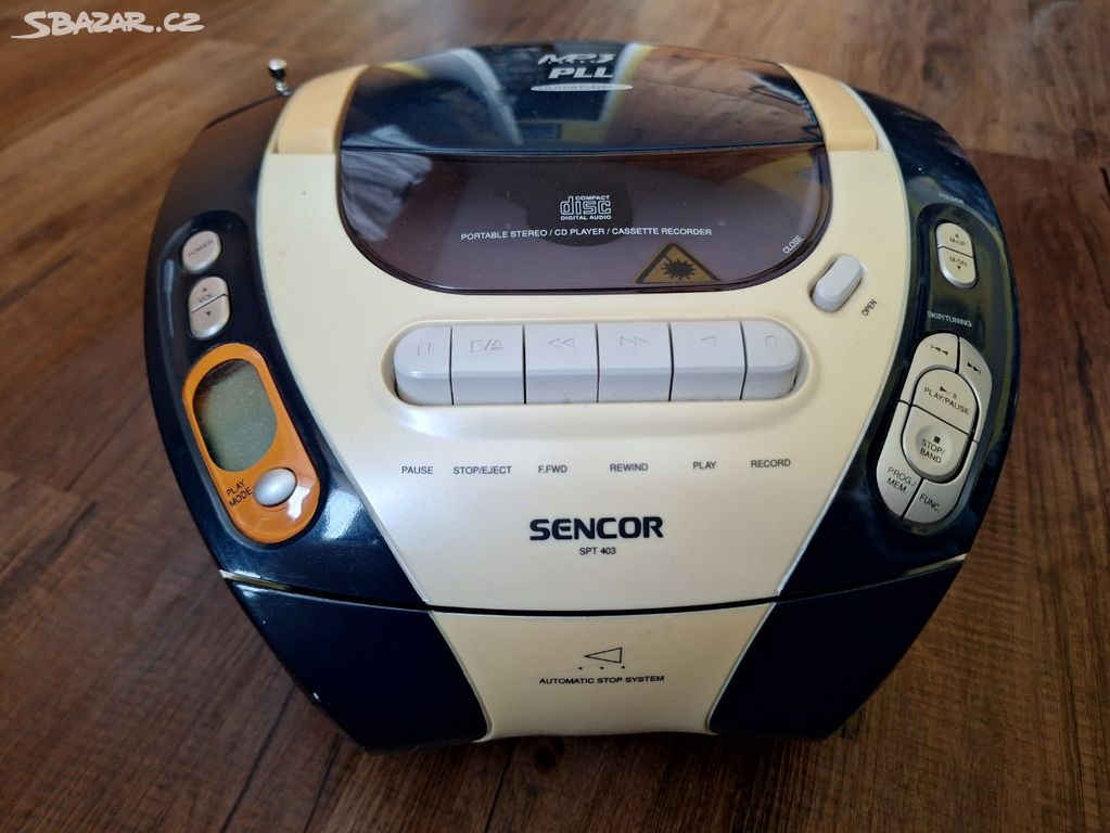Radiomagnetofon Sencor SPT403 s CD/MP3 přehrávačem