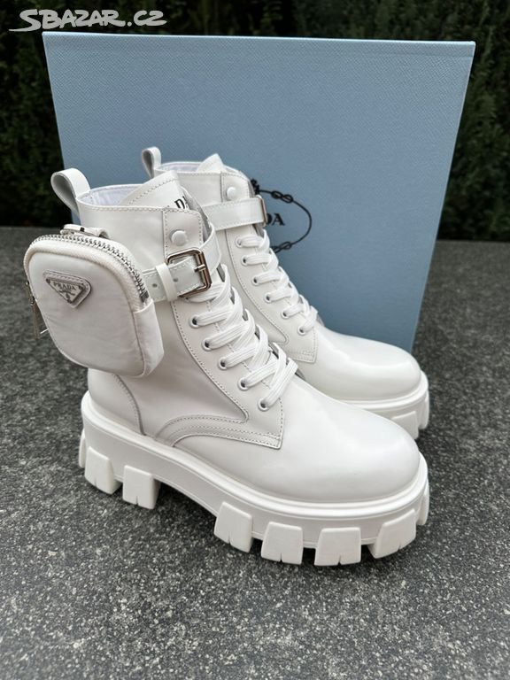 PRADA Monolith leather and Re-Nylon boots