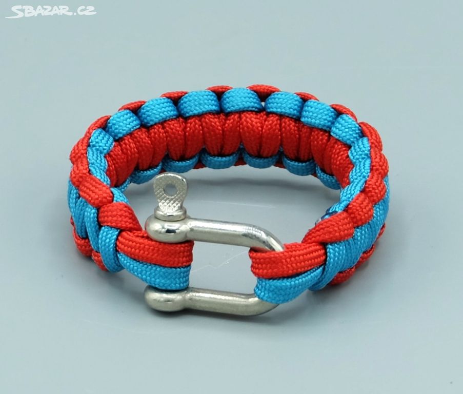 Náramek "Paracord" modro-červený.