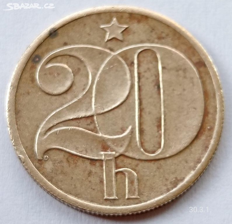 Mince 20 haléřů 1978 Československo