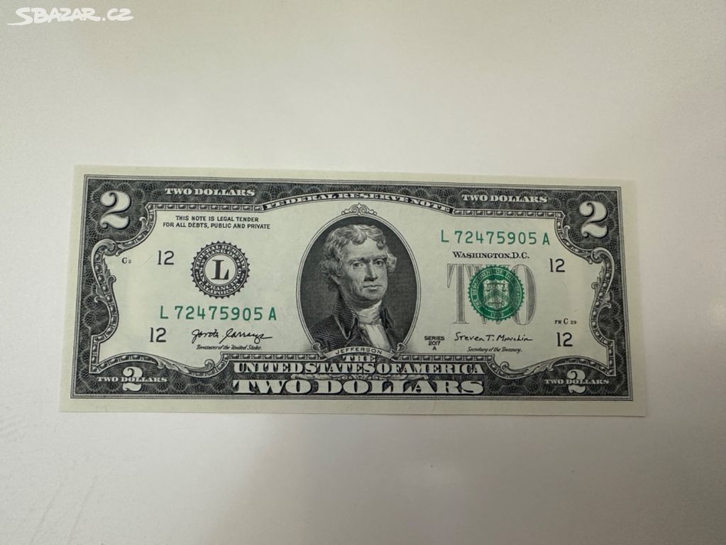 Bankovka USA - 2 Dollars 2017 Amerika - Jefferson