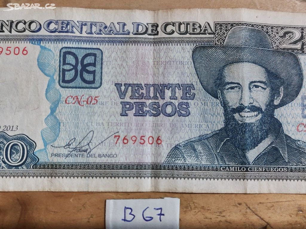 20 pesos 2013 Kuba (B67) Bankovka.