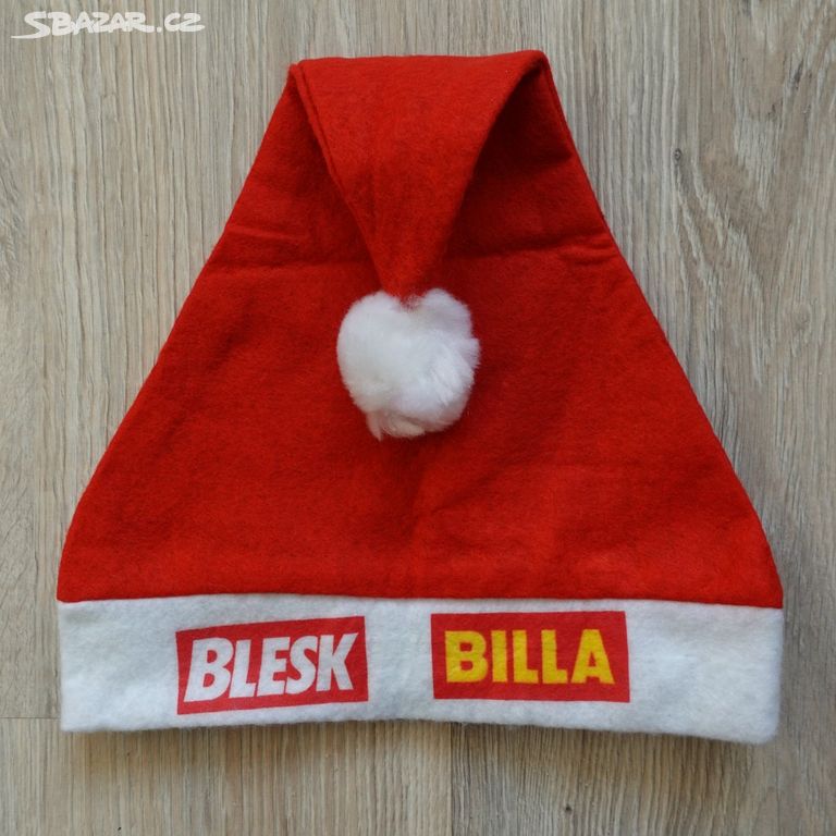 Vánoční mikulášská čepice Blesk / Billa