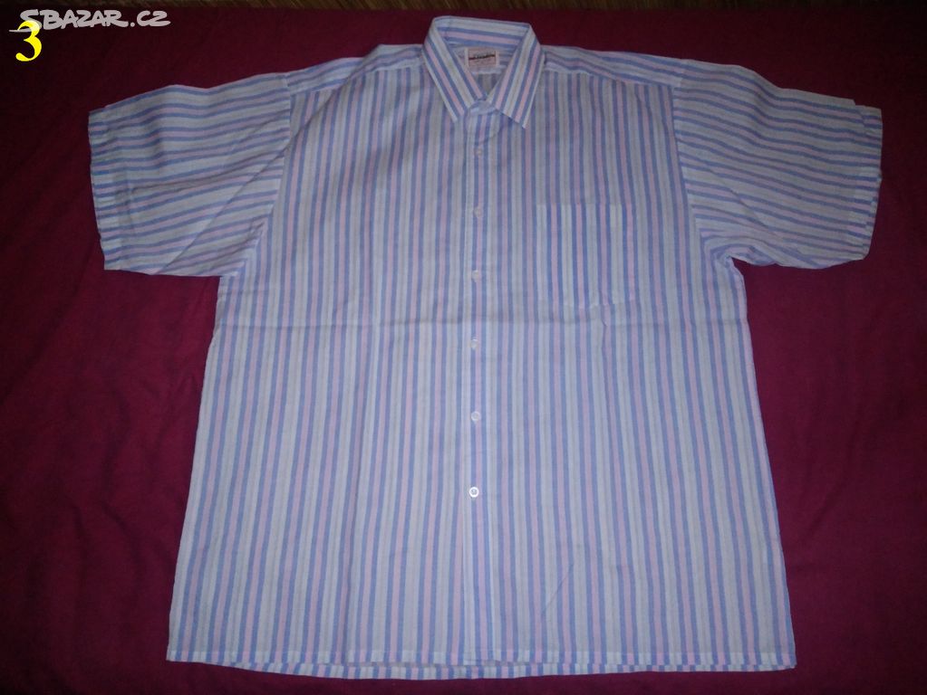 Pruhovaná košile - krátké rukávy, vel. 41, Rivoli