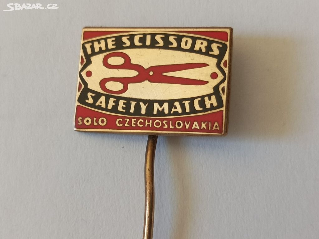 Starý Odznak The SCISSORS SAFETY MATCH Solo Czecho