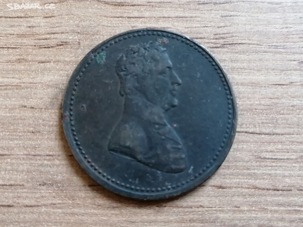 1/2 Penny 1825 originální koloniální mince Kanada