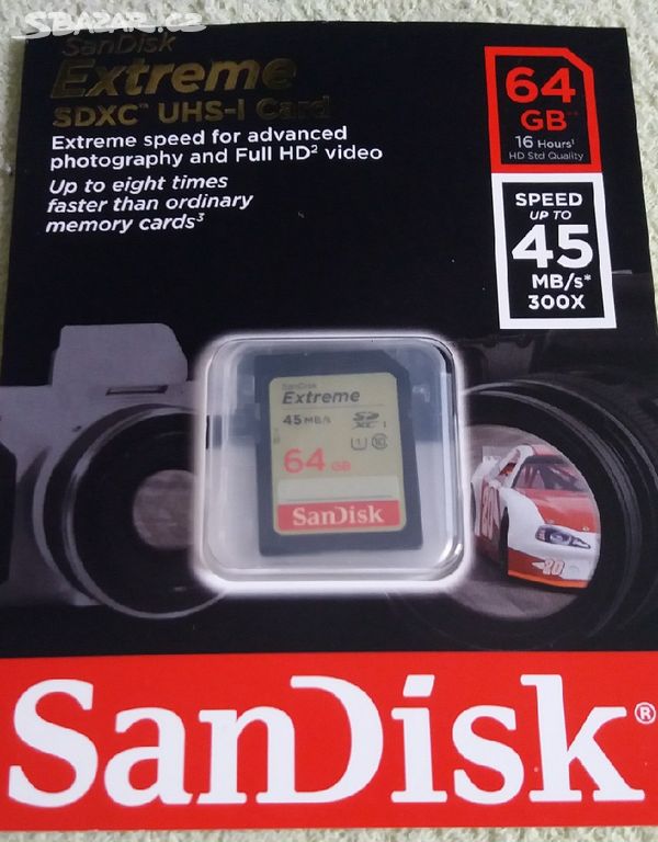 Paměťová karta 64 GB San Disk.