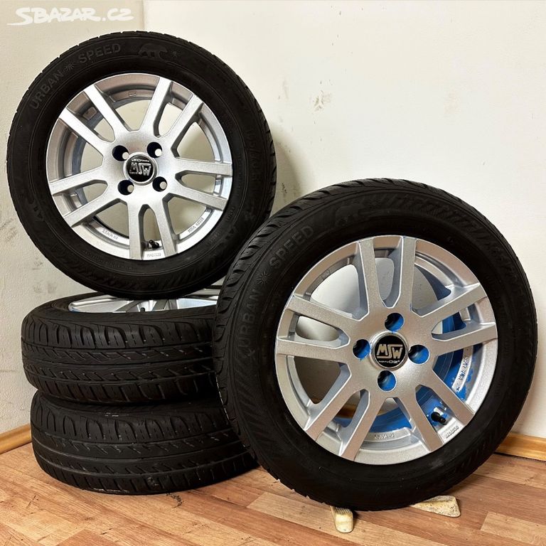 ALU DISKY MSW 4x100 R14 ET35+LETNÍ 165/70R14 6/5mm