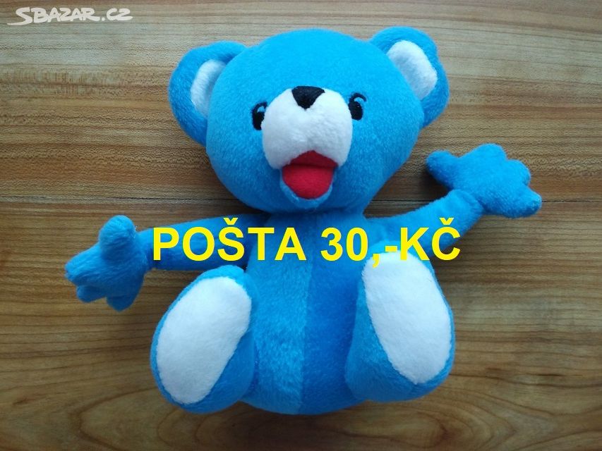 Nový modrý medvěd medvídek, méďa Béďa pěkná hračka