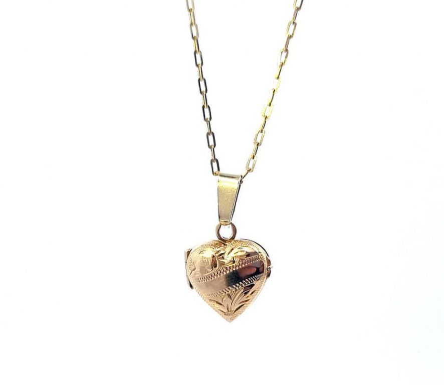 Zlatý medailon srdce (18016)