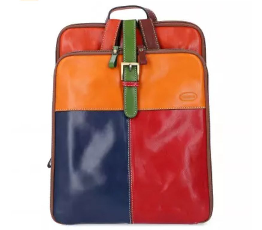 Dámský  kožený batoh Torino,  BORSSINI multicolor