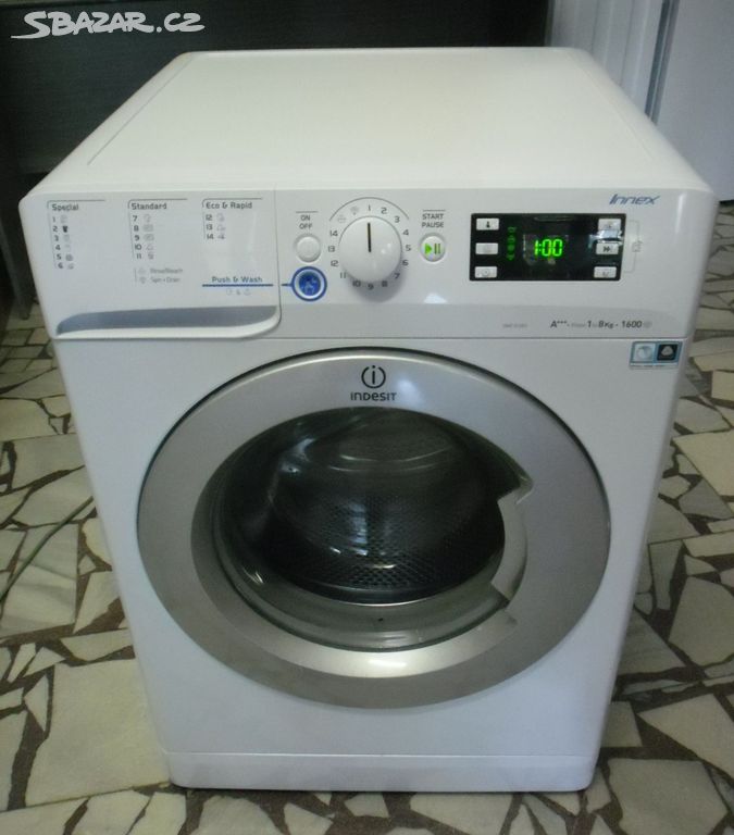 Prodáme pračku Indesit na 8 kg prádla, A+++ class