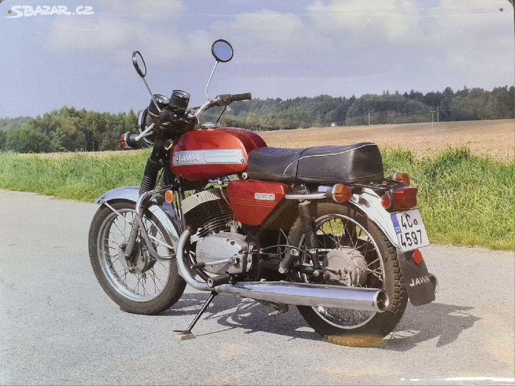 Cedule kovová retro JAWA 350