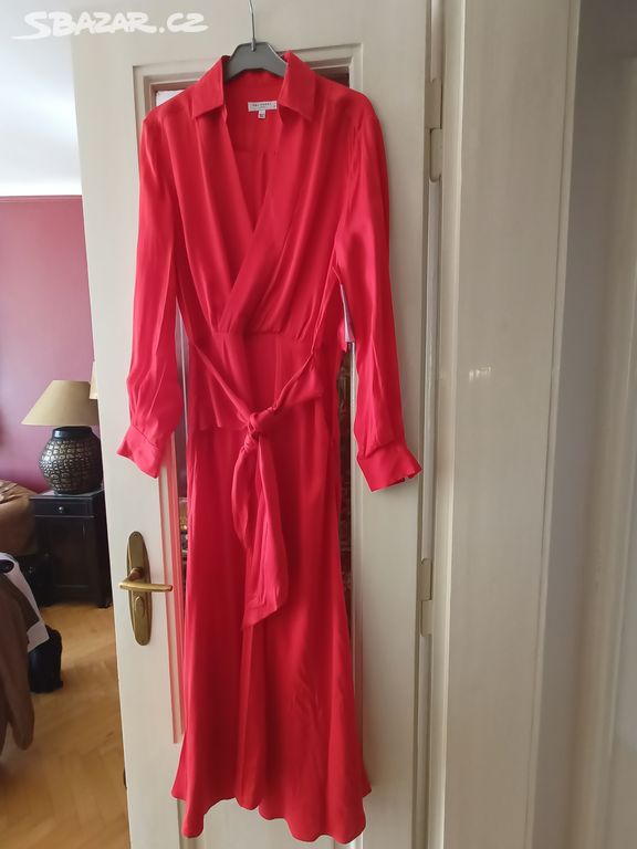 Červené hedvábné kosilove šaty, nove