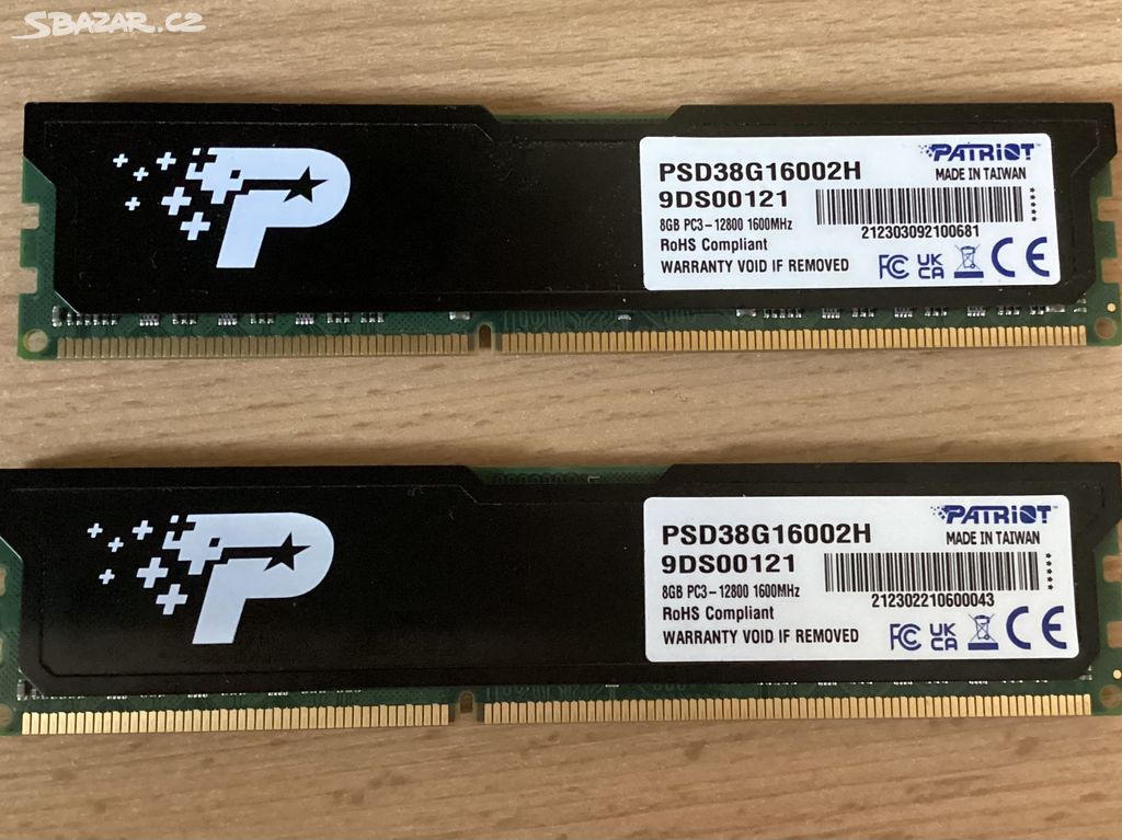 paměť Patriot 2x8GB DDR3 1600 CL11