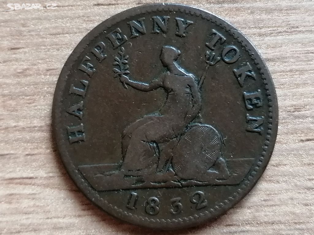 Upper Canada Halfpenny 1832 mince kolonie Kanada