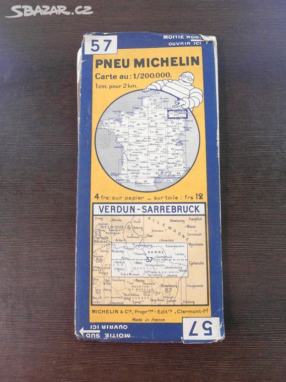 Stará mapa Michelin - Verdun- Sarenbruck